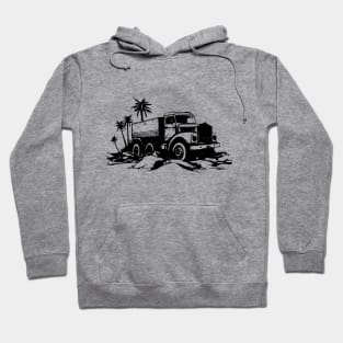 vintage heavy truck - desert - palm tree Hoodie